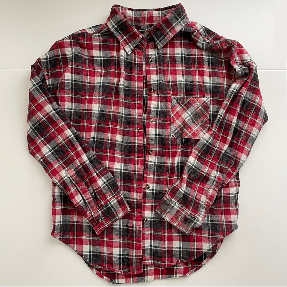 Brandy Melville Oversized Plaid Flannel Button Up